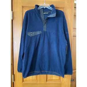 Mens Dri Duck Denali Mountain NEW Pullover Blue Embroidered 1/4 Snap Large